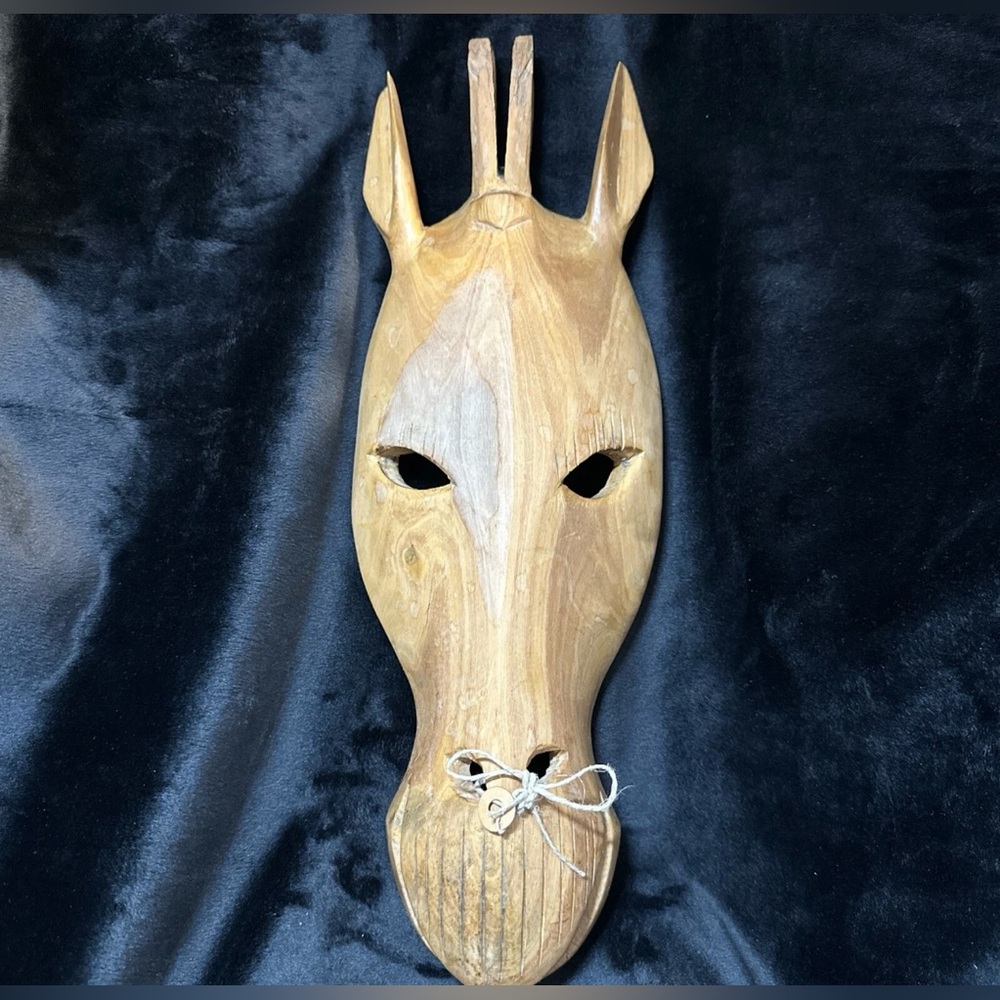 Vintage Tribal Mask From Kenya Hand Carved Wooden Giraffe